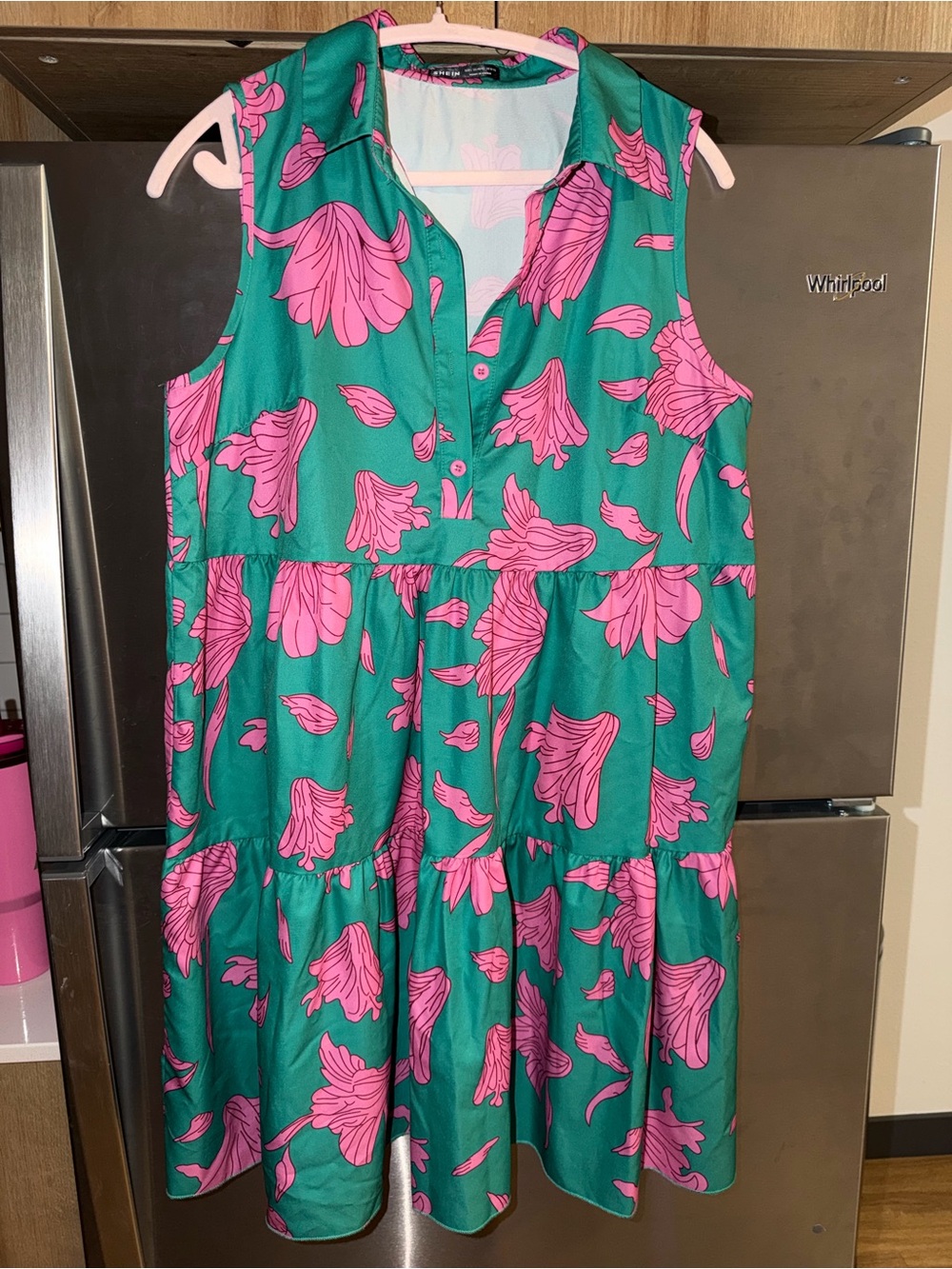 Pink and green floral dress